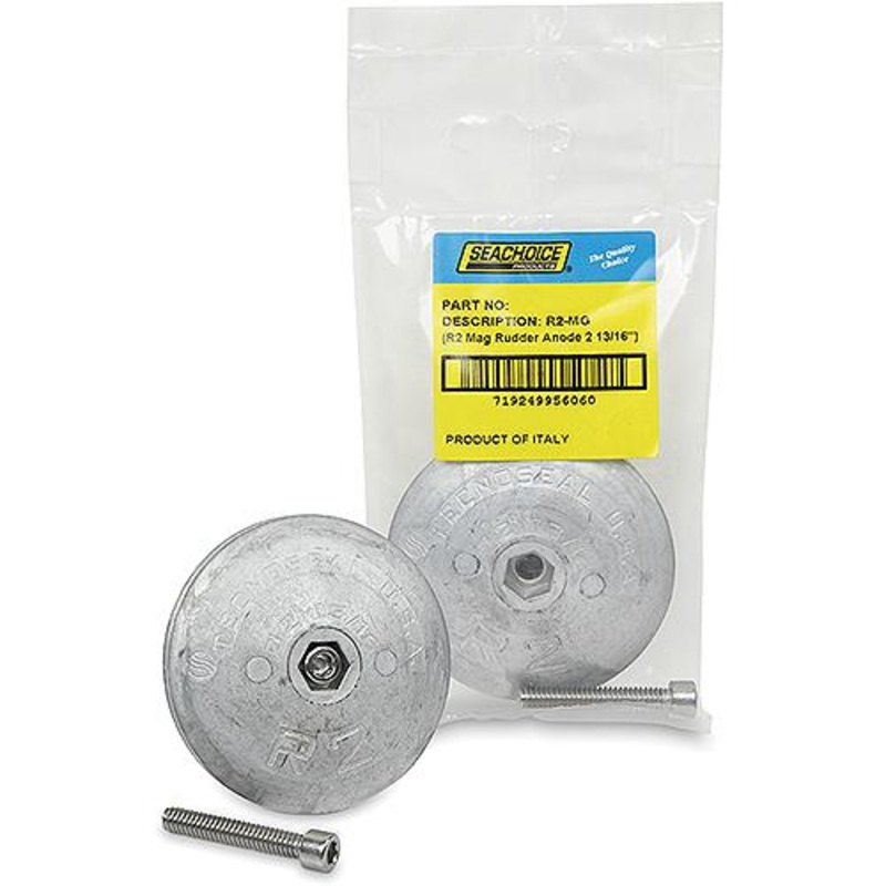 Seachoice 95606 Rudder & Trim Tab Anode w/Allen Screw, Magnesium, Model R2, Size 2-13/16 dia. x 1/2