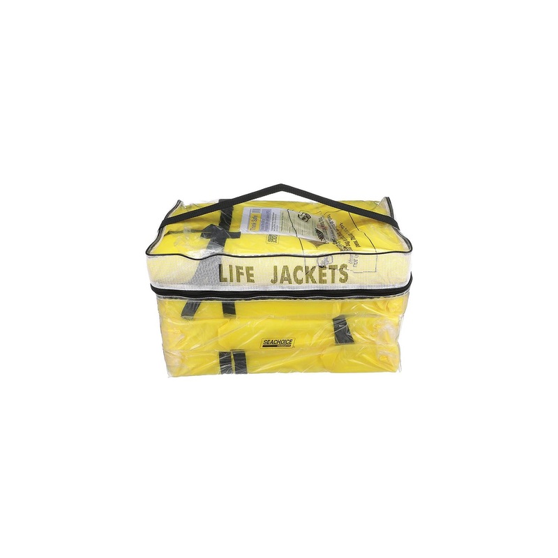 Seachoice 86010 Adult Universal Type II USCGA Life Vests w/Bag, Yellow, 4-Pack
