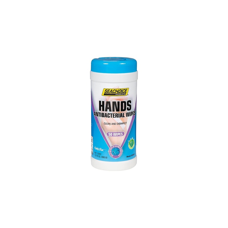 Seachoice 90903 Hands Antibacterial Wipes, 50-ct. Canister