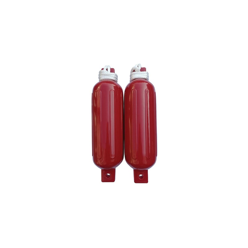 Seachoice 79276 Twin Eye Ribbed Fender Kit (Includes 2 6.5 x 23 Red Fenders and 2 Matching 3/8 x 5′ Fender Lines)