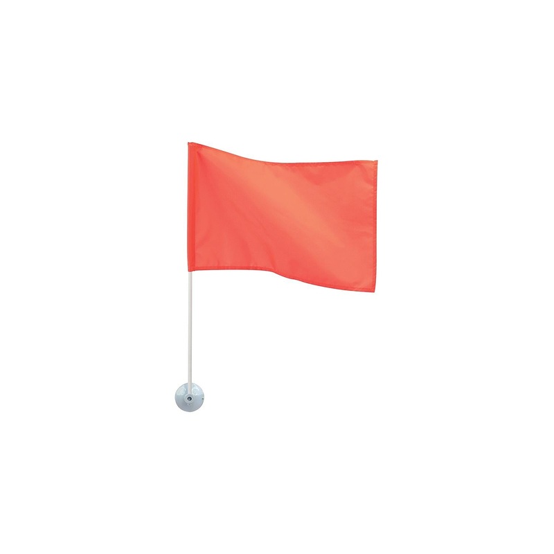 Seachoice 12 x 18 Orange Nylon Ski Flag on 24 Plastic Pole With Suction Cups