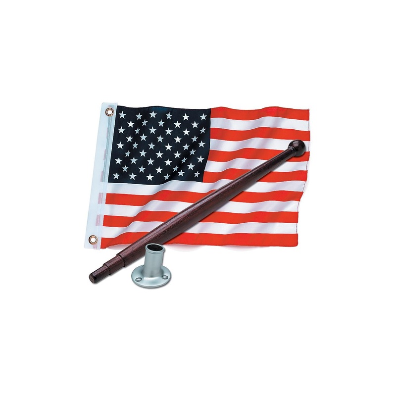 Seachoice 78191 Marine U.S. 12 x 18 Flag Kit With 18 Pole and 3/4 Socket