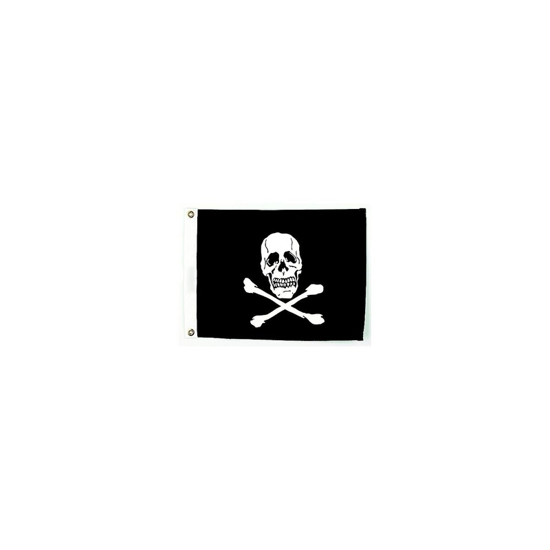 Seachoice 78251 12 x 18 Nylon Print Dyed Jolly Roger Flag