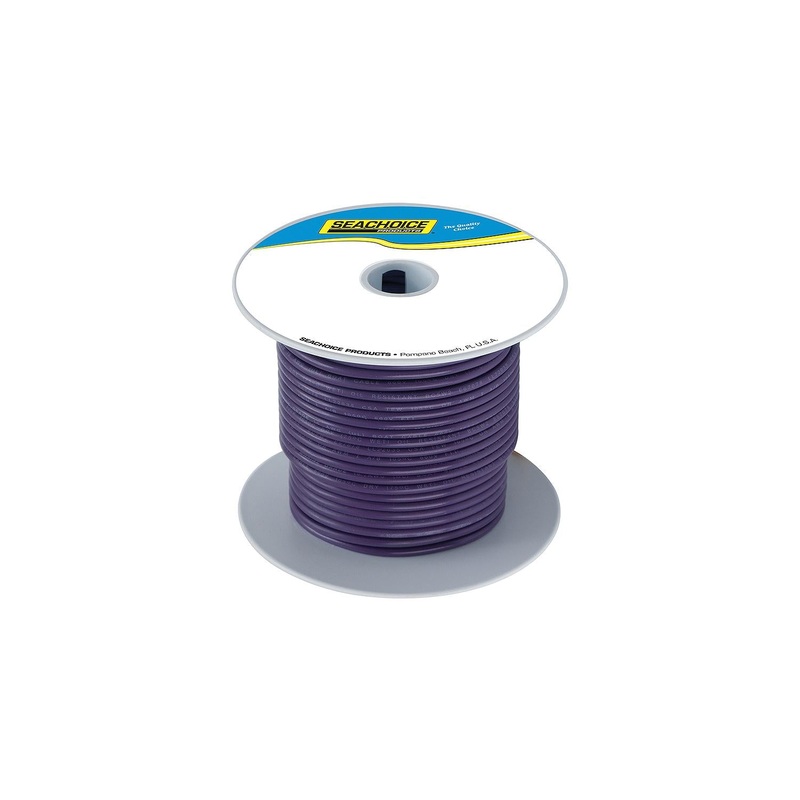 Seachoice 63117 Tinned Copper Marine Wire, 14 AWG, Purple, 100′