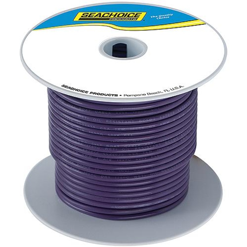 Seachoice 63137 Tinned Copper Marine Wire, 16 AWG, Purple, 100′