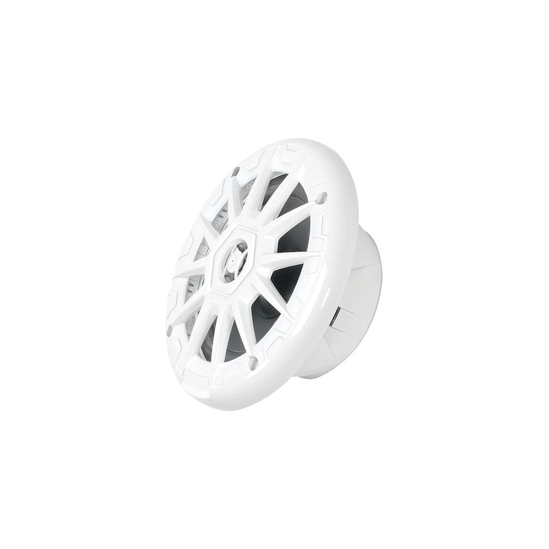 Seachoice 72111 5-1/4 2-Way 150W Round LED Speakers, 1 Pair, White