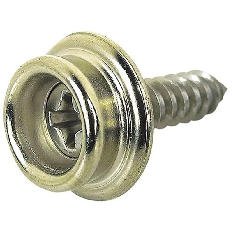 Seachoice Stainless Steel Button Stud With Tapping Screw – #8 x 3/8, Qty. 6