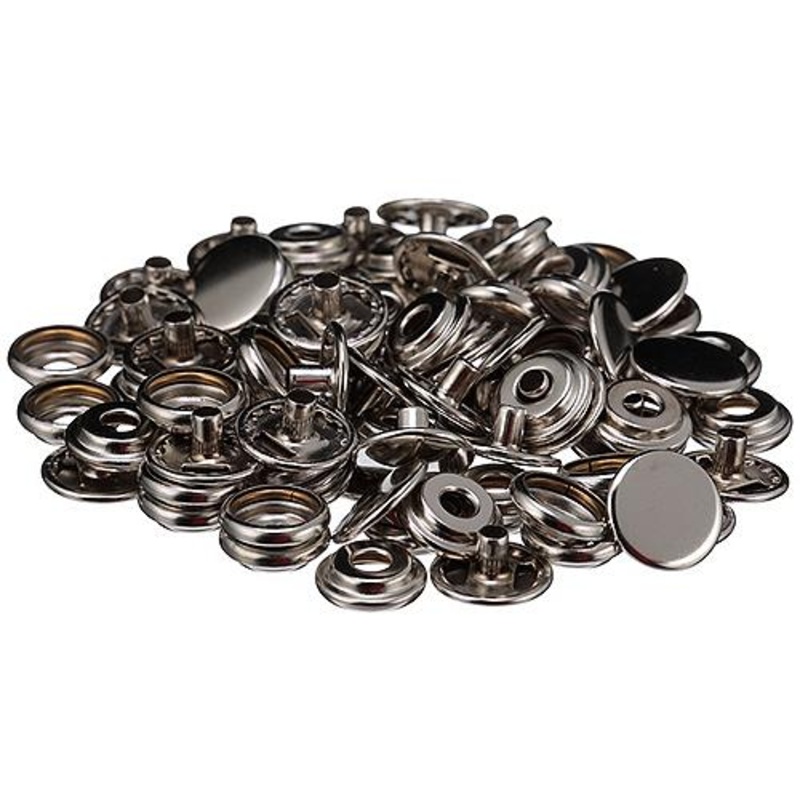 Seachoice Stainless Steel Button Socket With Barrel, 1/4, 40 Sets