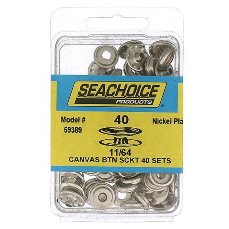 Seachoice Stainless Steel Button Socket With Barrel, 11/64, 40 Sets
