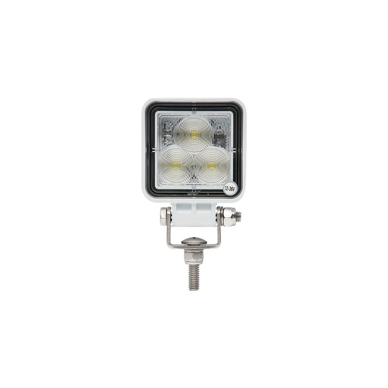 Seachoice 53018 LED Flood Beam Square/Compact Work Light, 12/24V, White Housing, 3 LEDs