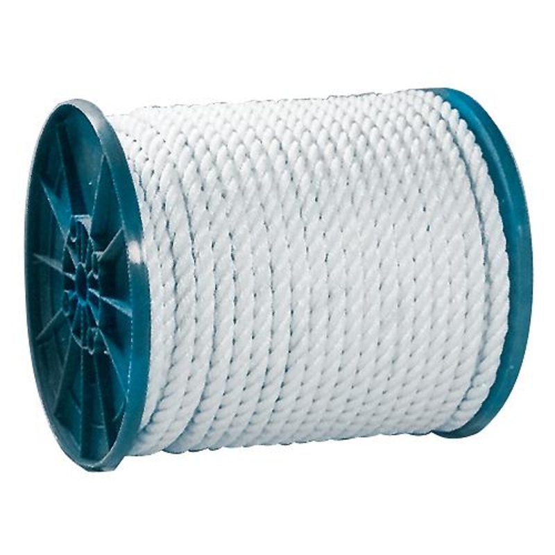 Twisted Nylon Rope, White, 3/4 x 600′