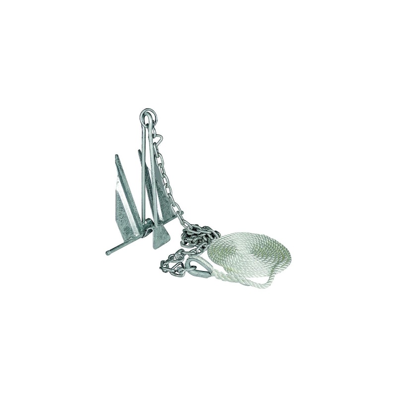 Seachoice 13 LB Utility Anchor Kit (Includes Anchor, 1/4 x 4′ Anchor Lead With (2) 5/16 Shackles and 3/8 x 150′ Anchor Line)