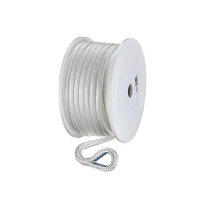 Seachoice Double Braid Nylon Anchor Line, White