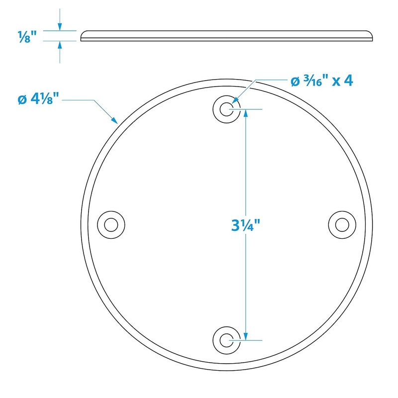 Seachoice Polypropylene Cover Plate Arctic White OD: 4-1/8