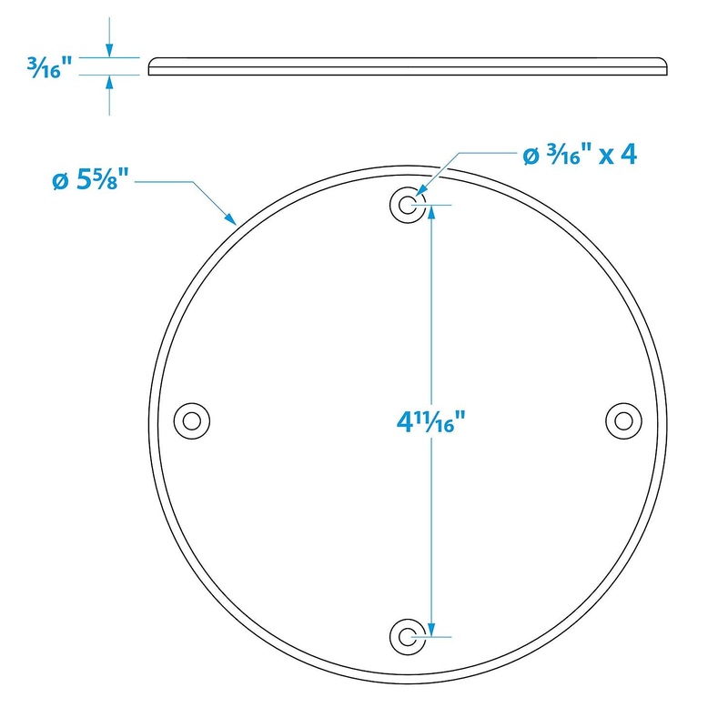 Seachoice Polypropylene Cover Plate Arctic WhiteOD: 5-5/8
