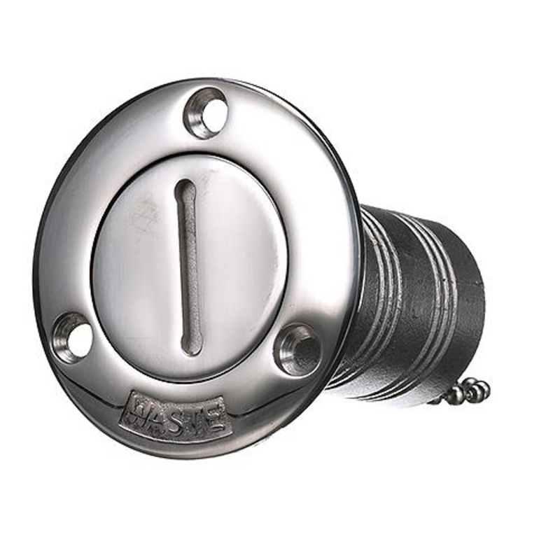 Seachoice Stainless Steel Deck Fill With Cap (Chain Tether) For 1-1/2 Hose
