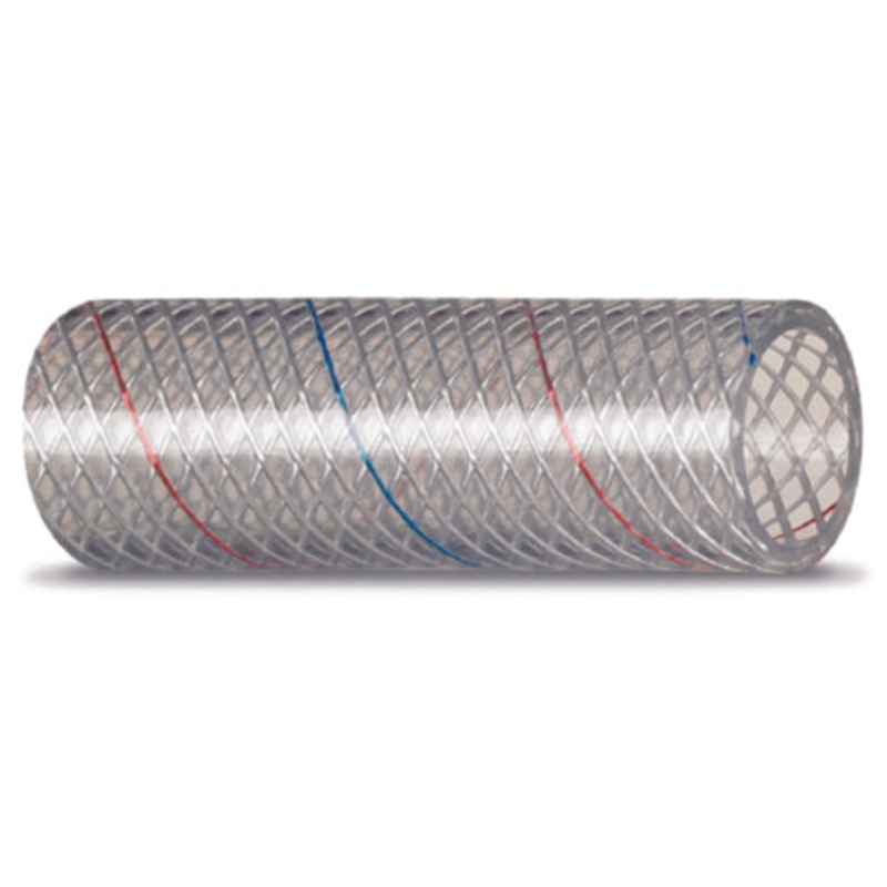 Seachoice 23544 Clear Reinforced PVC Tubing w/Red & Blue Tracer – 162 Series1/2 x 50′
