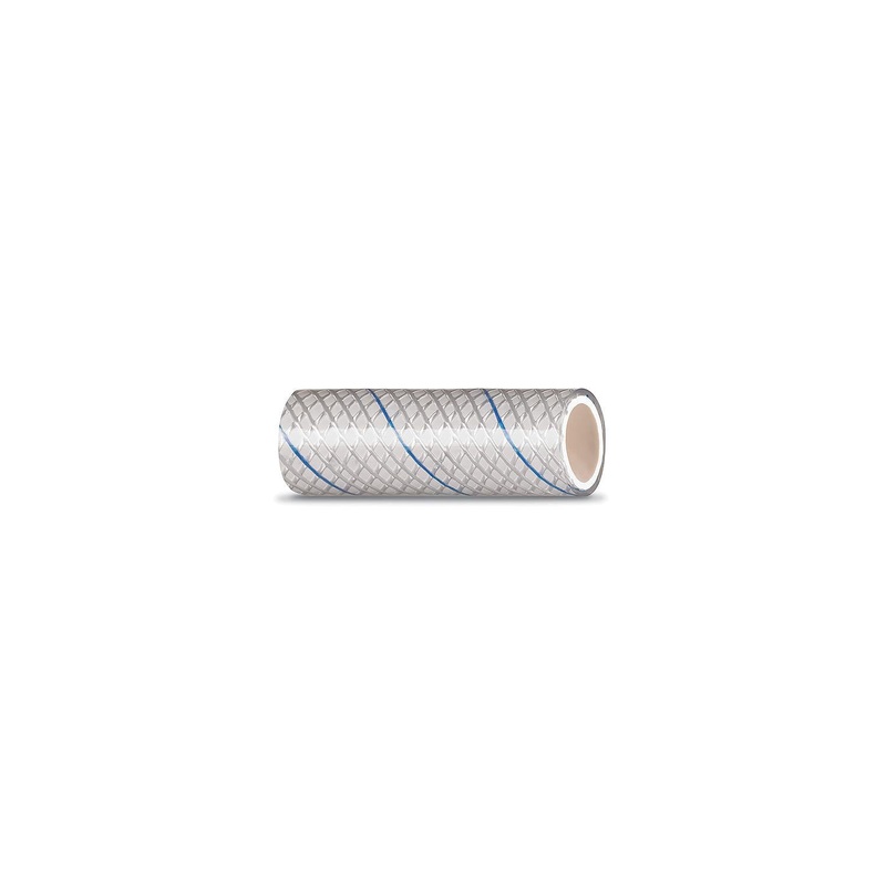 Seachoice 23561 Clear Reinforced PVC Tubing w/Blue Tracer – 164 Series 1/2 x 25′