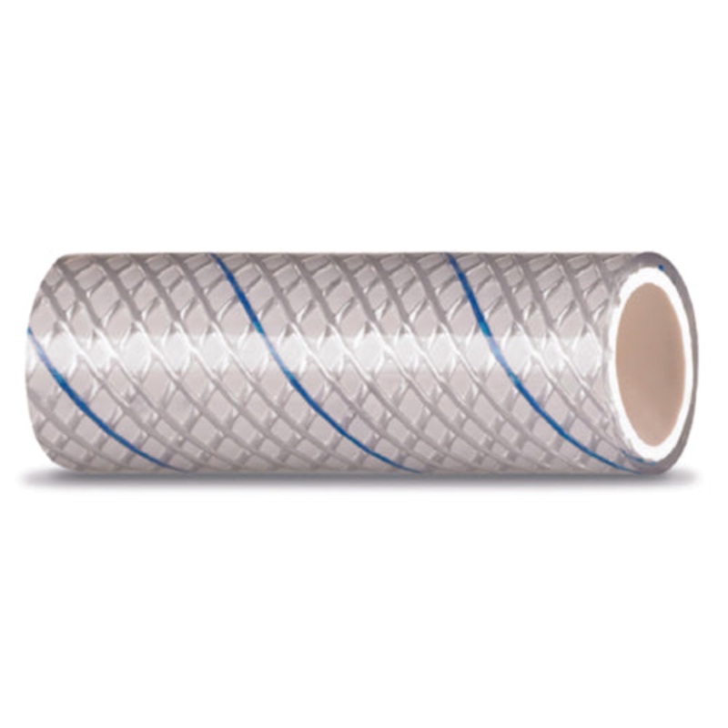 Seachoice 23566 Clear Reinforced PVC Tubing w/Blue Tracer – 164 Series3/4 x 25′