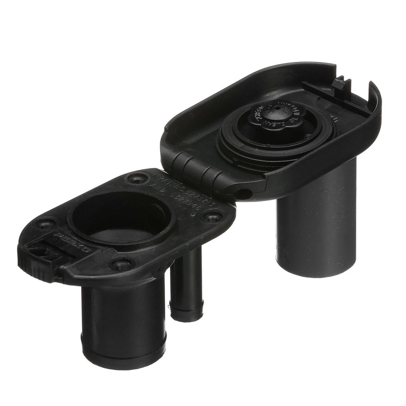 Seachoice Molded Plastic Gas Deck Fill With Vent and Cap (Hinge Flip Top) For 1-1/2 Hose