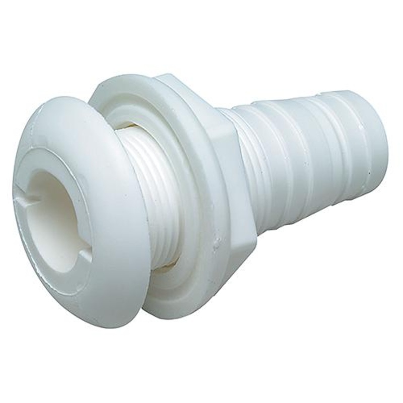 1-1/8 White Plastic Thru-Hull w/Broad Flange, Pack of 24