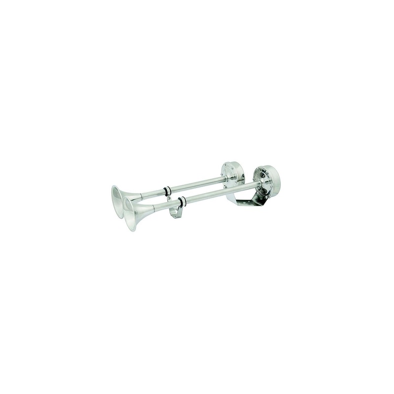Seachoice 14631 Dual Trumpet Electric Horn, Stainless Steel