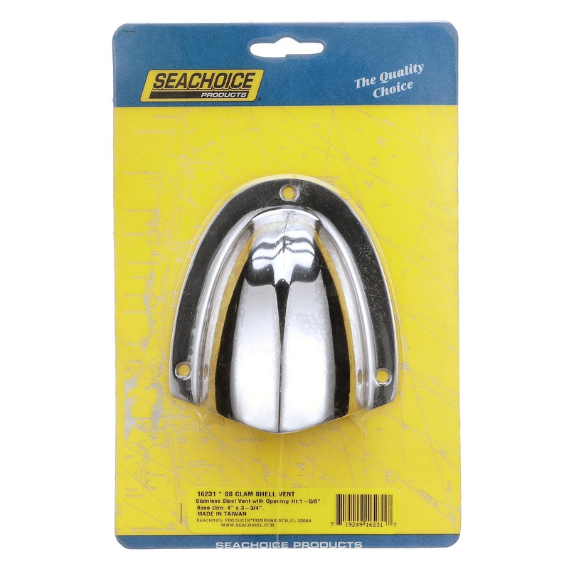 Seachoice 16231 Stainless-Steel Clam Shelll Ventilator – 3-3/4 x 3-3/4 x 1-7/8