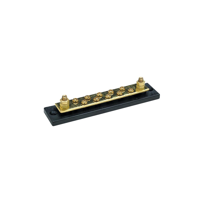 Seachoice Terminal Block With Brass Stud Terminals and Hex Nuts 10 Gang