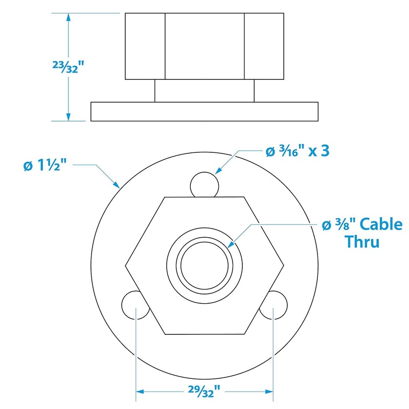 Seachoice 10031 Chrome Plated Brass Cable Outlet – 3/8