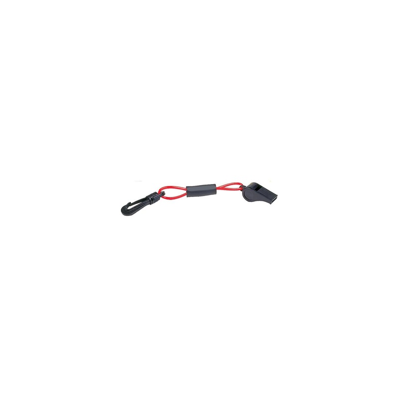 Seachoice 11726 Black Whistle On Red Floating Key Chain