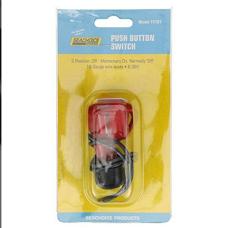 Seachoice 2 Position Push Button Switch With Plasticized Body, Off/Mom. On
