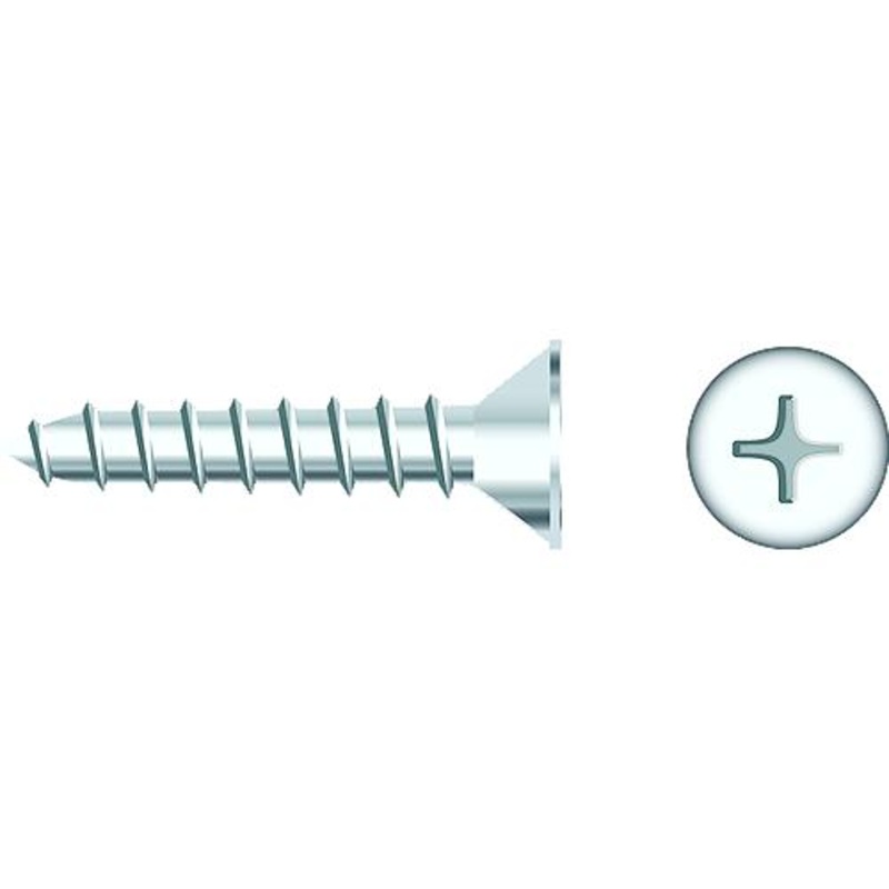 Seachoice 01757 Chrome Plated SS Phillips Tapping Screw – Flat Head, #10 x 1