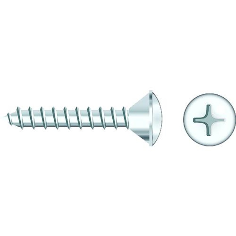 Seachoice 01768 Chrome Plated SS Phillips Tapping Screw – Oval Head, #8 x 3/4