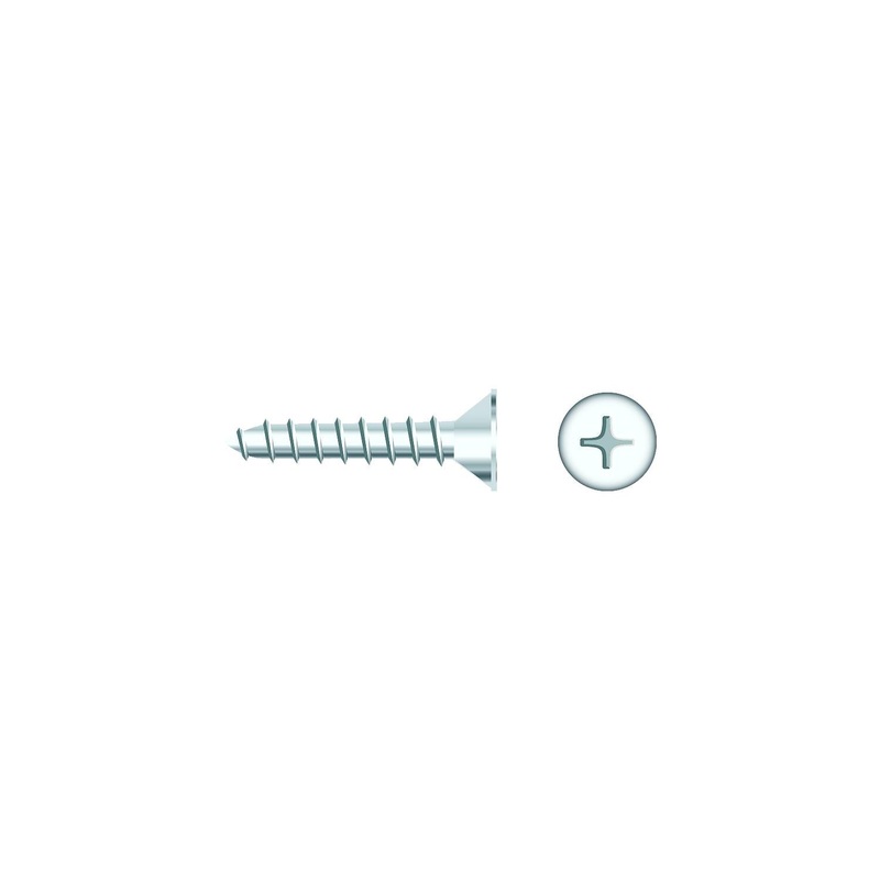 Seachoice 01784 Chrome Plated SS Phillips Tapping Screw – Flat Head, #6 x 1/2
