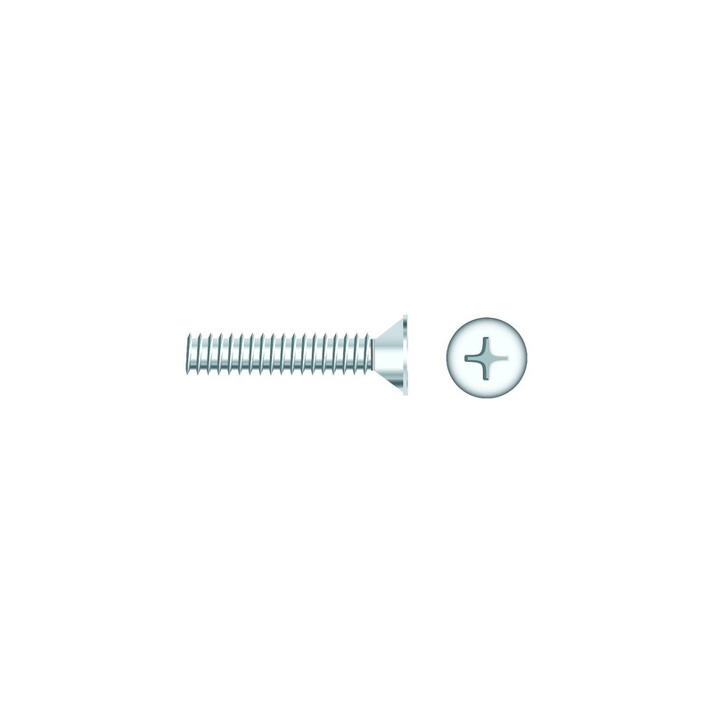 Seachoice 01789 Chrome Plated SS Phillips Machine Screw – Flat Head, 1/4-20 x 1