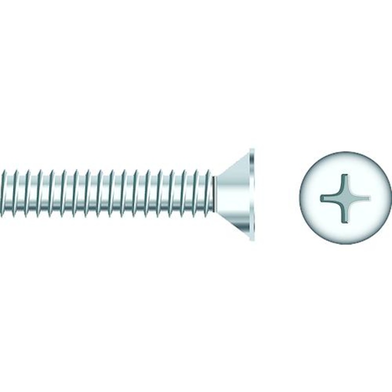 Seachoice 01791 Chrome Plated SS Phillips Machine Screw – Flat Head, 1/4-20 x 2