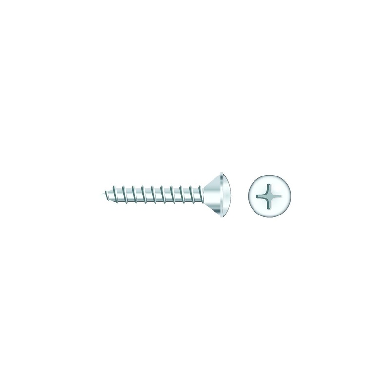 Seachoice 01800 Chrome Plated SS Phillips Tapping Screw – Oval Head, #8 x 1/2