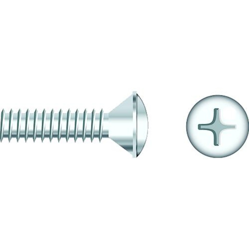 Seachoice 01803 Chrome Plated SS Phillips Machine Screw – Oval Head, 1/4-20 x 1-1/2
