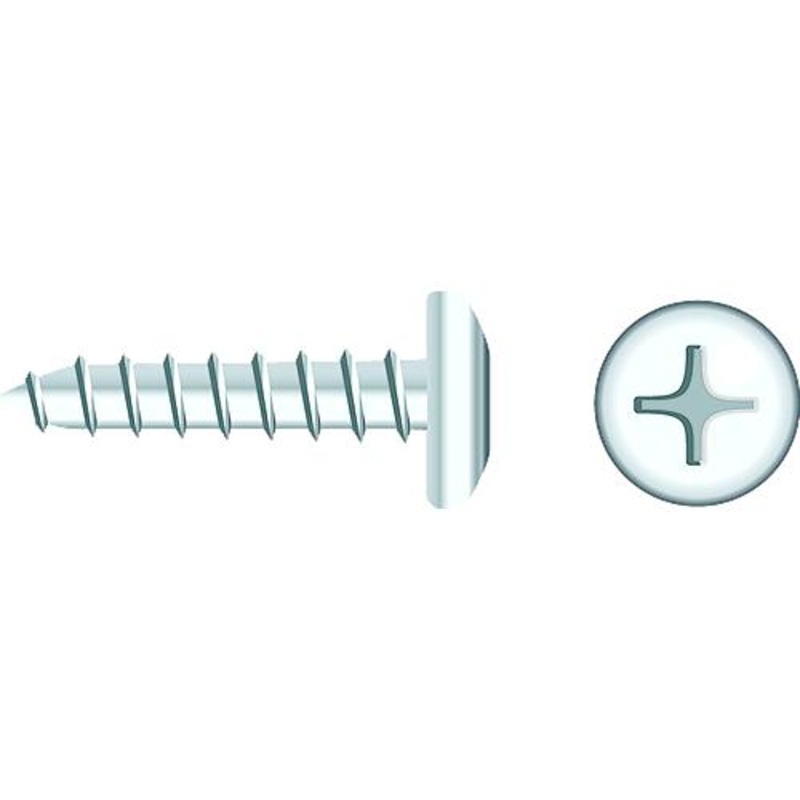 Seachoice 01810 Chrome Plated SS Phillips Tapping Screw – Pan Head, #14 x 1