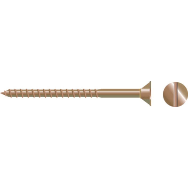 Slotted Wood Screw – Flat Head, #14 x 1-3/4
