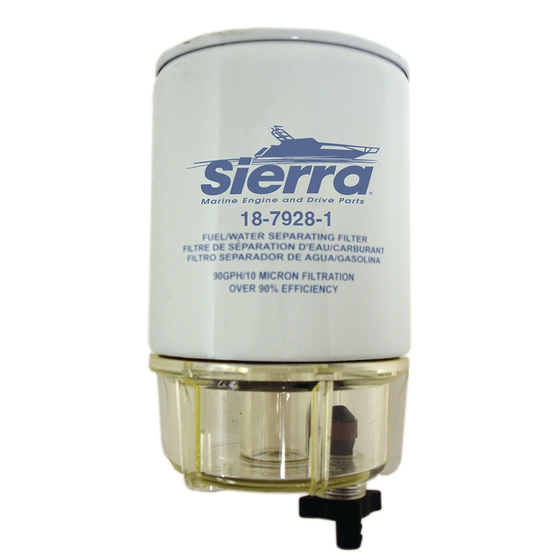 Sierra 79281 Fuel/Water Separator Element w/AquaVue Clear Collection Bowl