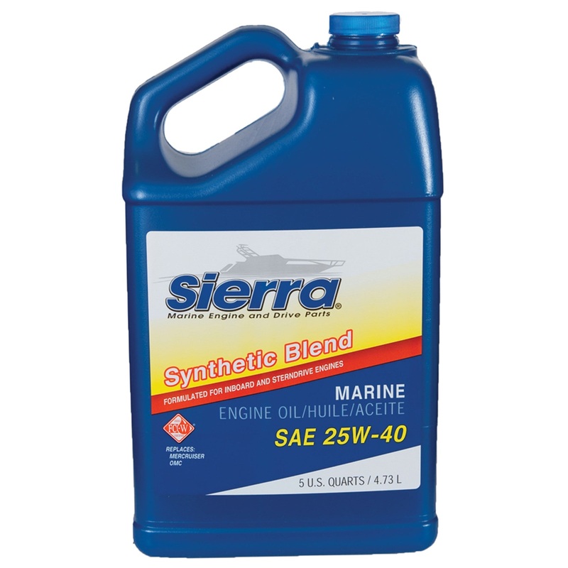 Sierra 1894404 25W40 FCW Synthetic Blend I/O Oil, 5 Qt., Pack of 4