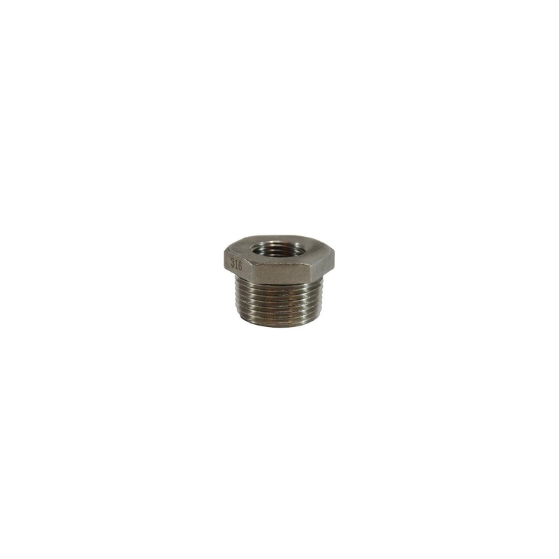 74504 316 Stainless Steel Hex Bushing, 1/2 x 1/4