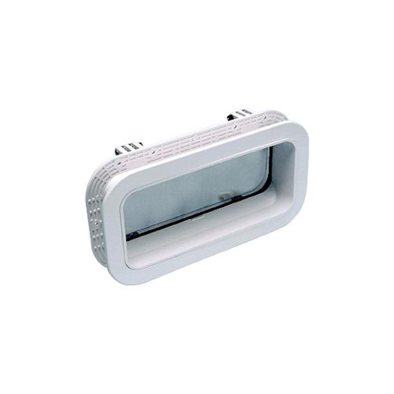 Beckson PO512-WC-10 Self-Drain Opening Port, White w/Clear Lens