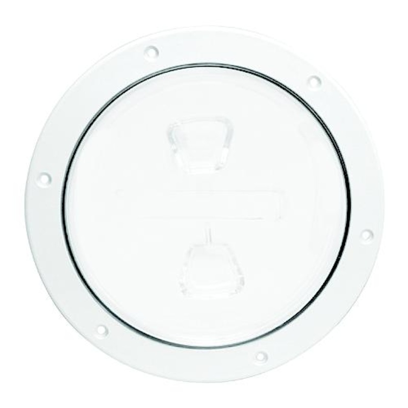 Beckson Screw Out Deck Plate With Standard Trim Ring, Dimple Center