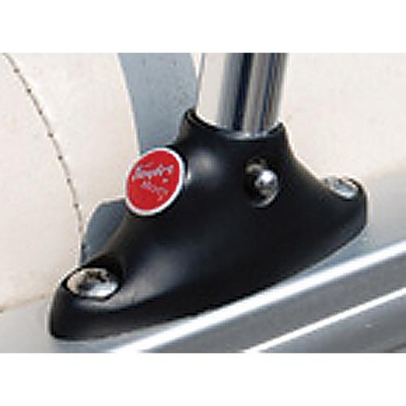 Taylor 3/4 Anodized Aluminum Pontoon Flag Pole 24 With Black Nylon Mount and U.S. Flag 12 x 18
