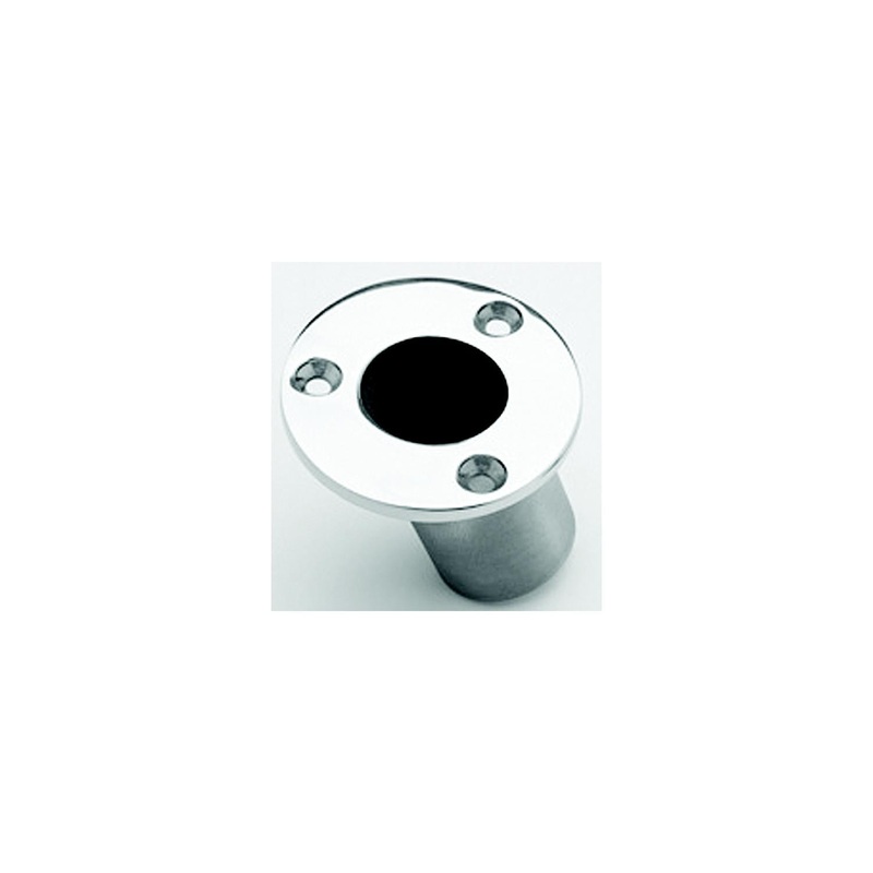 Taylor 967 Stainless Steel Flush Mount Flag Pole Socket Fits 1-1/4 Poles, 60 Degree Angle