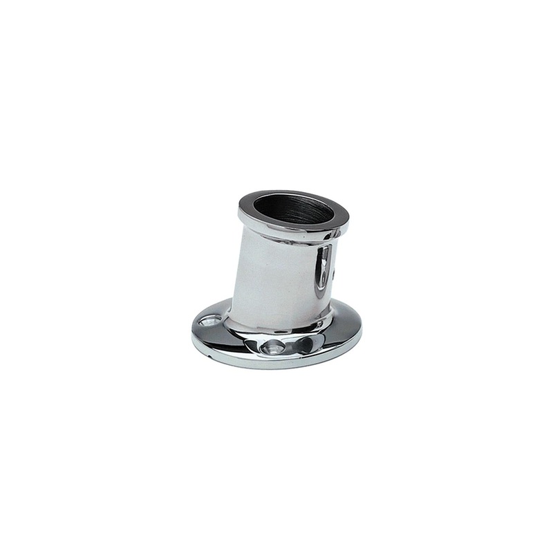 Taylor Stainless Steel Top Mount Flag Pole Socket For 1-1/4 Poles, 10 Degree Angle