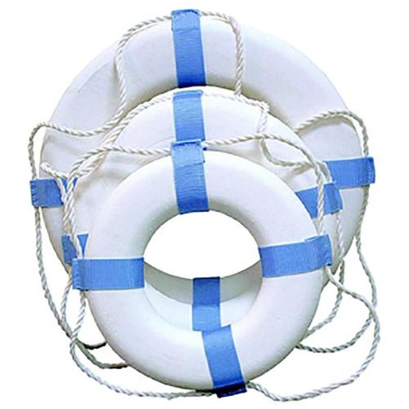 Taylor 17 Decorative Ring Buoy, White/Blue (Not a Life Saving Device)