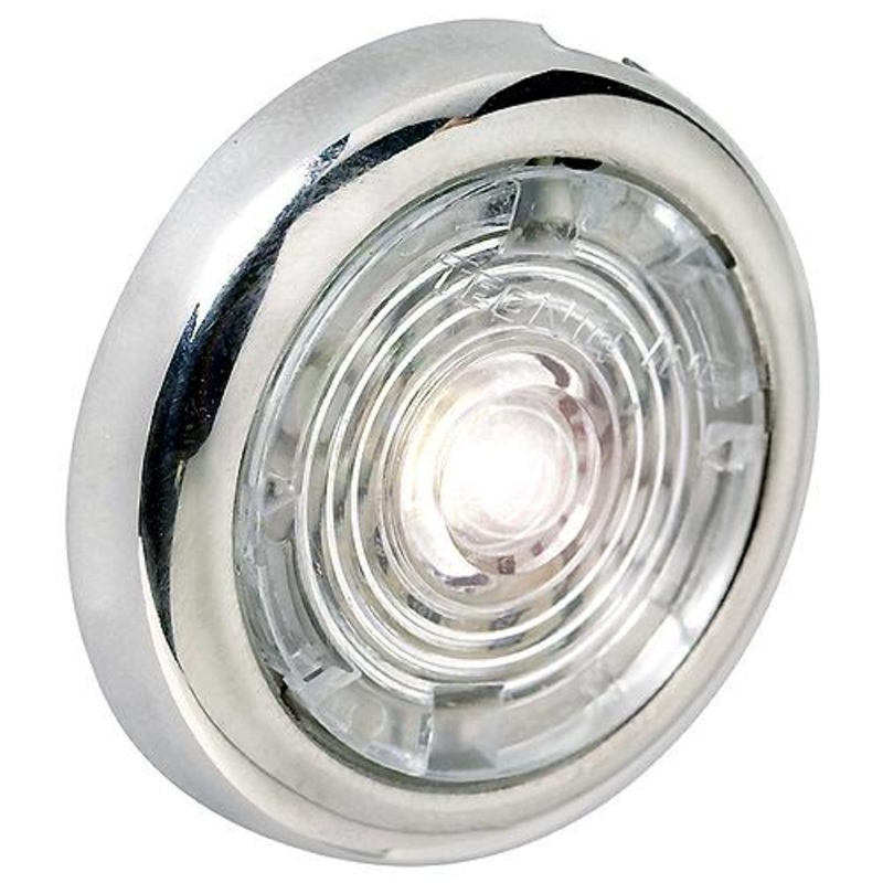 1-1/2 White Interior/Exterior Light w/SS Bezel